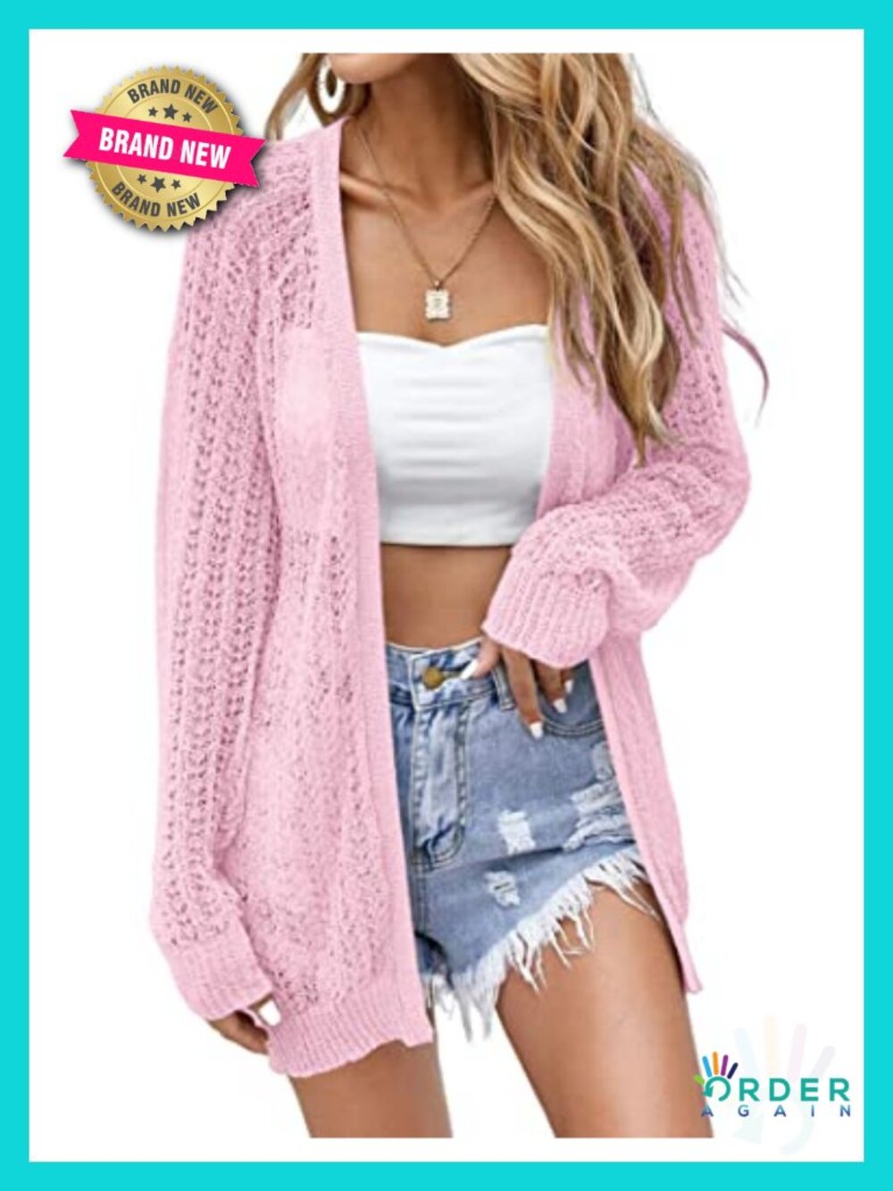 Crochet Lightweight Cardigan Cover Up Long Sleeve